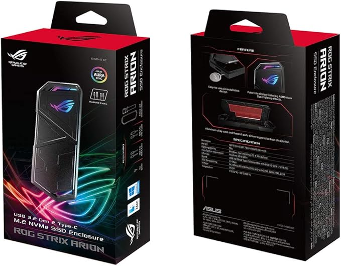 Picture of ASUS ROG Strix Arion USB 3.2 Gen 2 NVMe M.2 SSD Enclosure