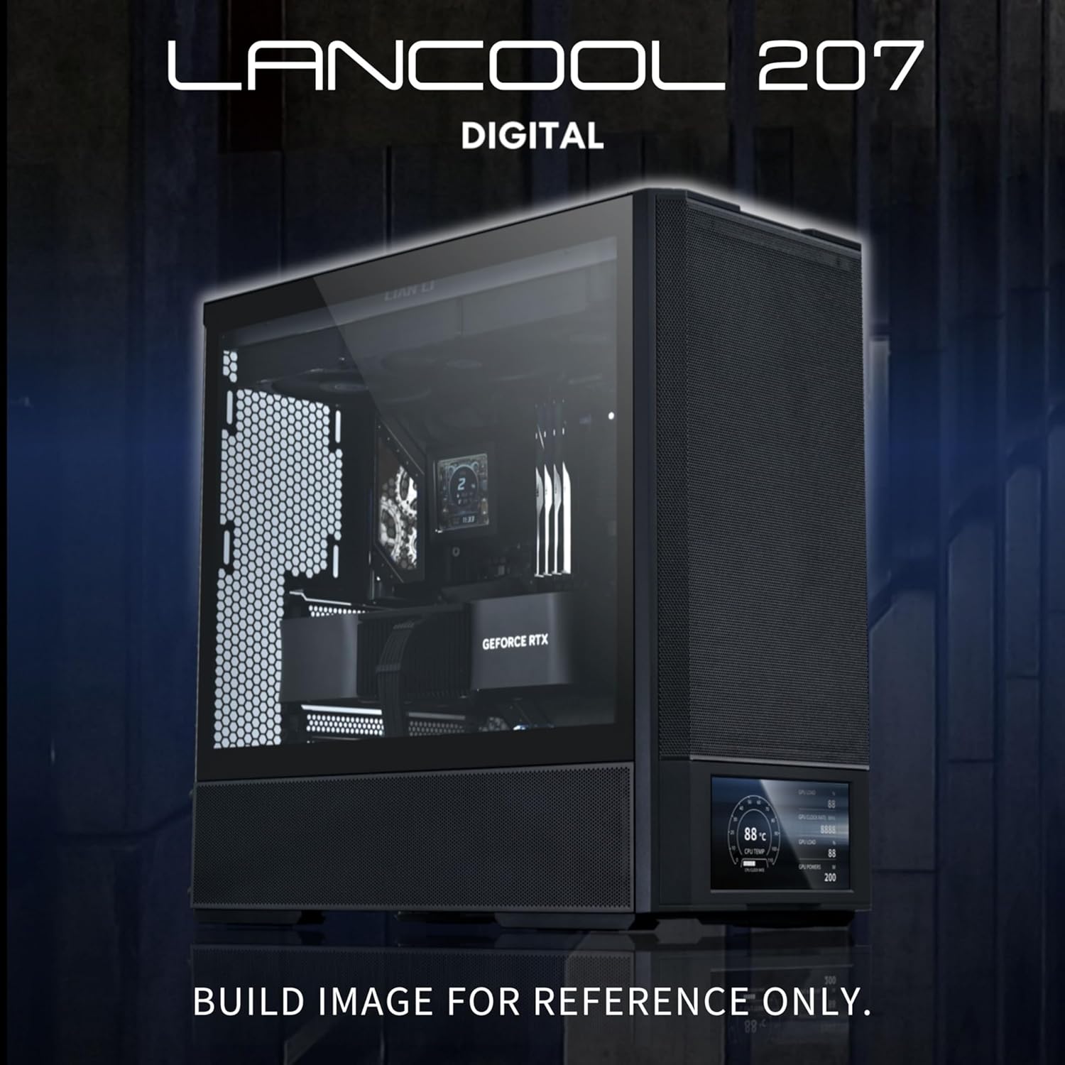 Picture of Lian Li LANCOOL 207 Digital ATX Mid-Tower PC Case with LCD Display