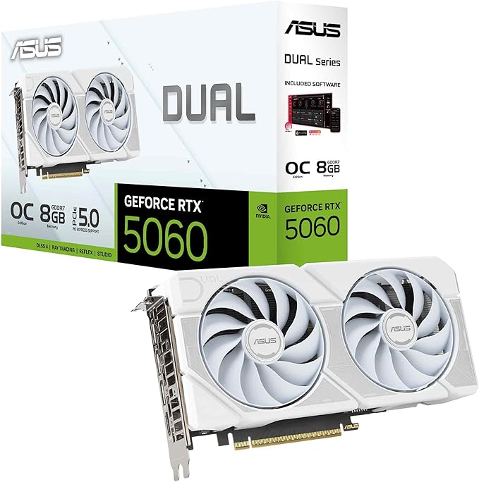 Picture of ASUS Dual GeForce RTX 5060 8GB GDDR7 White OC Edition