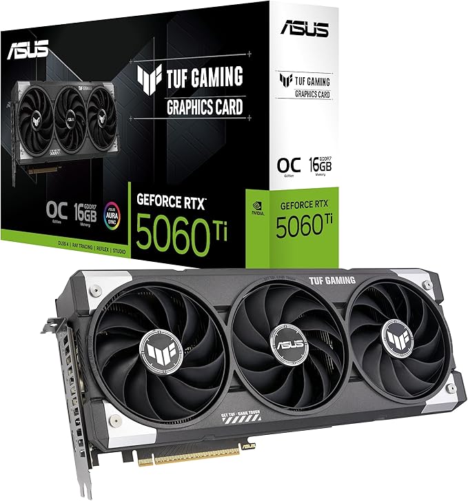 Picture of ASUS NVIDIA GeForce RTXTM 5060Ti Video Card 16GB PCIE 5.0 GDDR7 OC Edition/TUF-RTX5060TI-O16G-GAMING