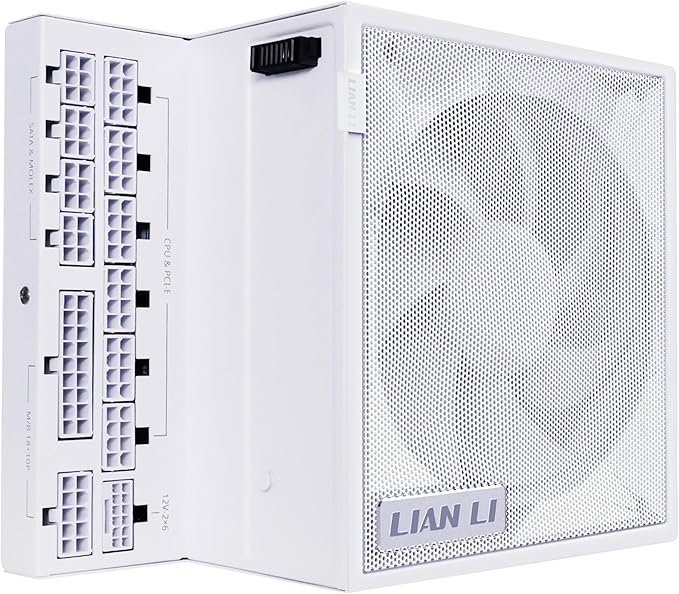 Picture of Lian Li EDGE Series 850W Fully Modular ATX 3.1 Power Supply – PCIe 5.1, Gold Efficiency, L-Shape Design, White