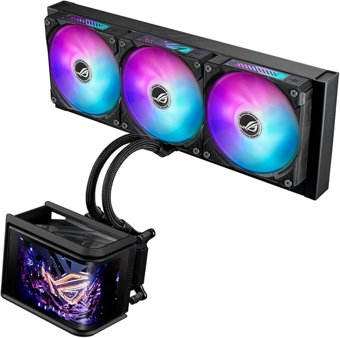 Picture of ASUS ROG RYUO IV 360 ARGB – 2K AMOLED Liquid Cooler with ARGB Fans (Intel LGA/AMD AM5/AM4, Black)