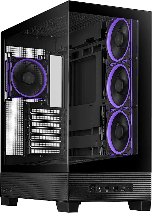 Picture of ASUS A31 Plus TG ARGB – ATX PC Case with Pre-Installed ARGB Fans & Glass Front, Black