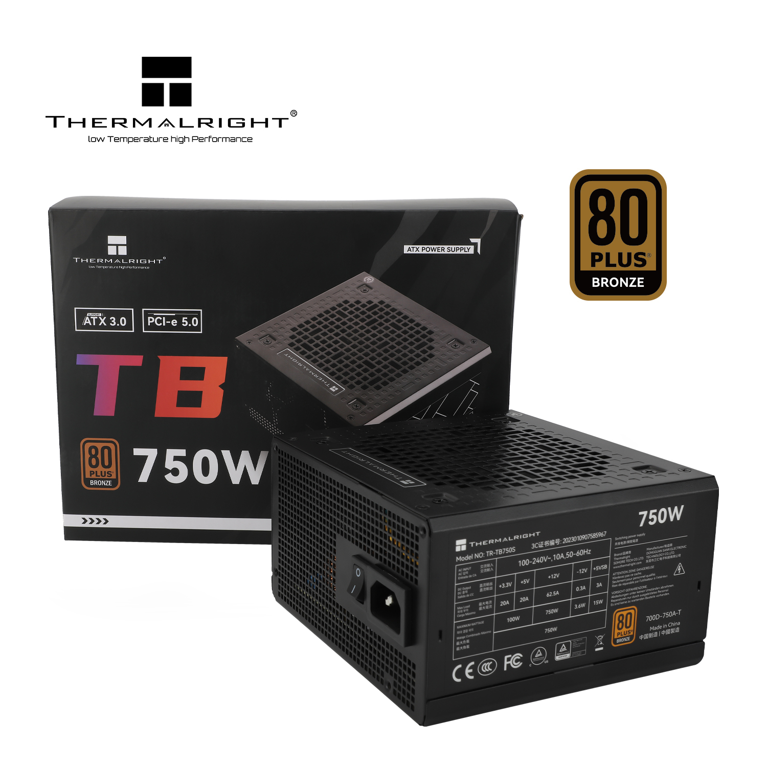 Picture of Thermalright TB-750S 750W 80+ Bronze Power Supply Unit (PSU)