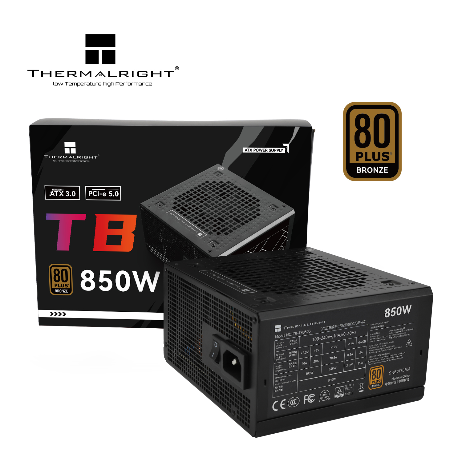Picture of Thermalright TB‑850S 850W 80 Plus Bronze ATX Power Supply