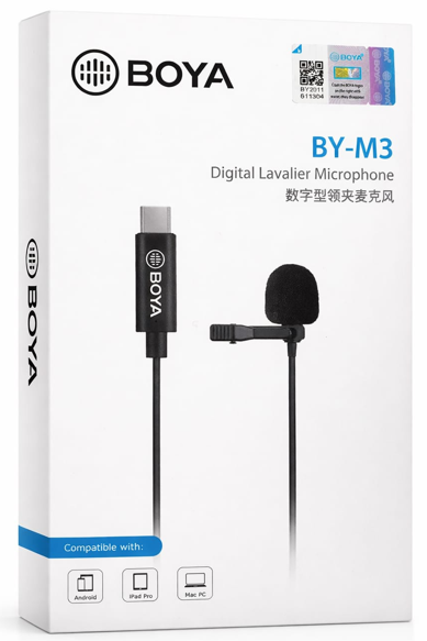 Picture of BOYA BY-M3 USB Digital Lavalier Microphone