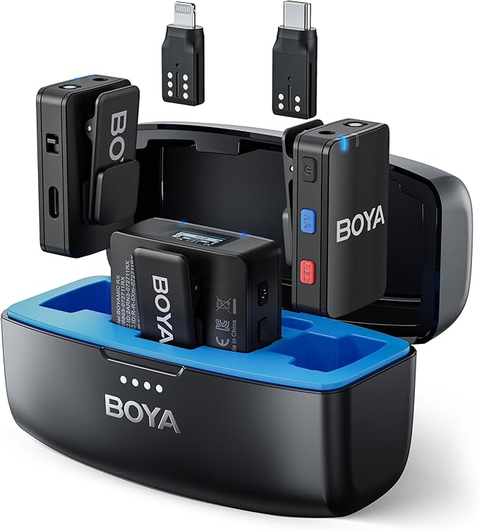 Picture of BOYA BOYAMIC Wireless Lavalier Microphone System with On‑Board Recording and Long Range