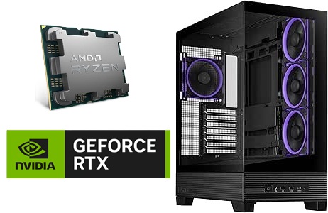 Picture of Custom Gaming PC – ASUS B650 WIFI, Ryzen 5 7600, RTX 5060, 16GB DDR5 RGB, 1TB NVMe GEN4, BLACK