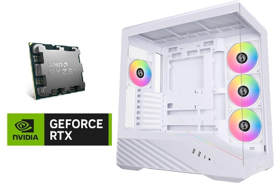 Picture of Custom Gaming PC – ASUS B650, Ryzen 5 7600, RTX 5050, 16GB DDR5, 1TB NVMe GEN4, WHITE