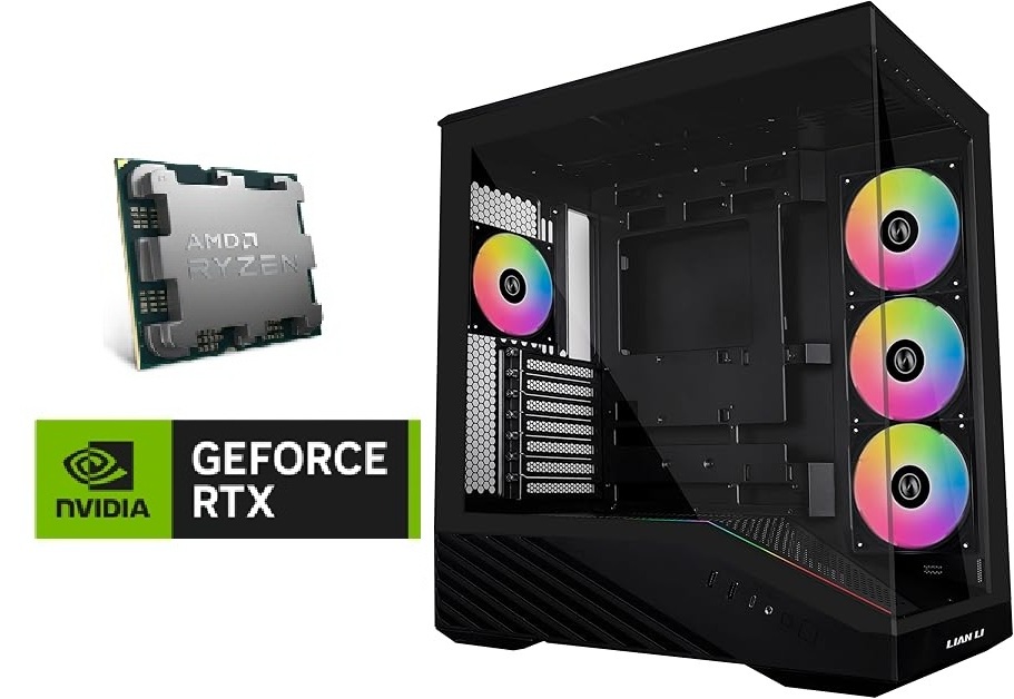 Picture of Custom Gaming PC – ASUS B650, Ryzen 5 7600, RTX 3050 6GB, 16GB DDR5, 1TB NVMe GEN4, BLACK