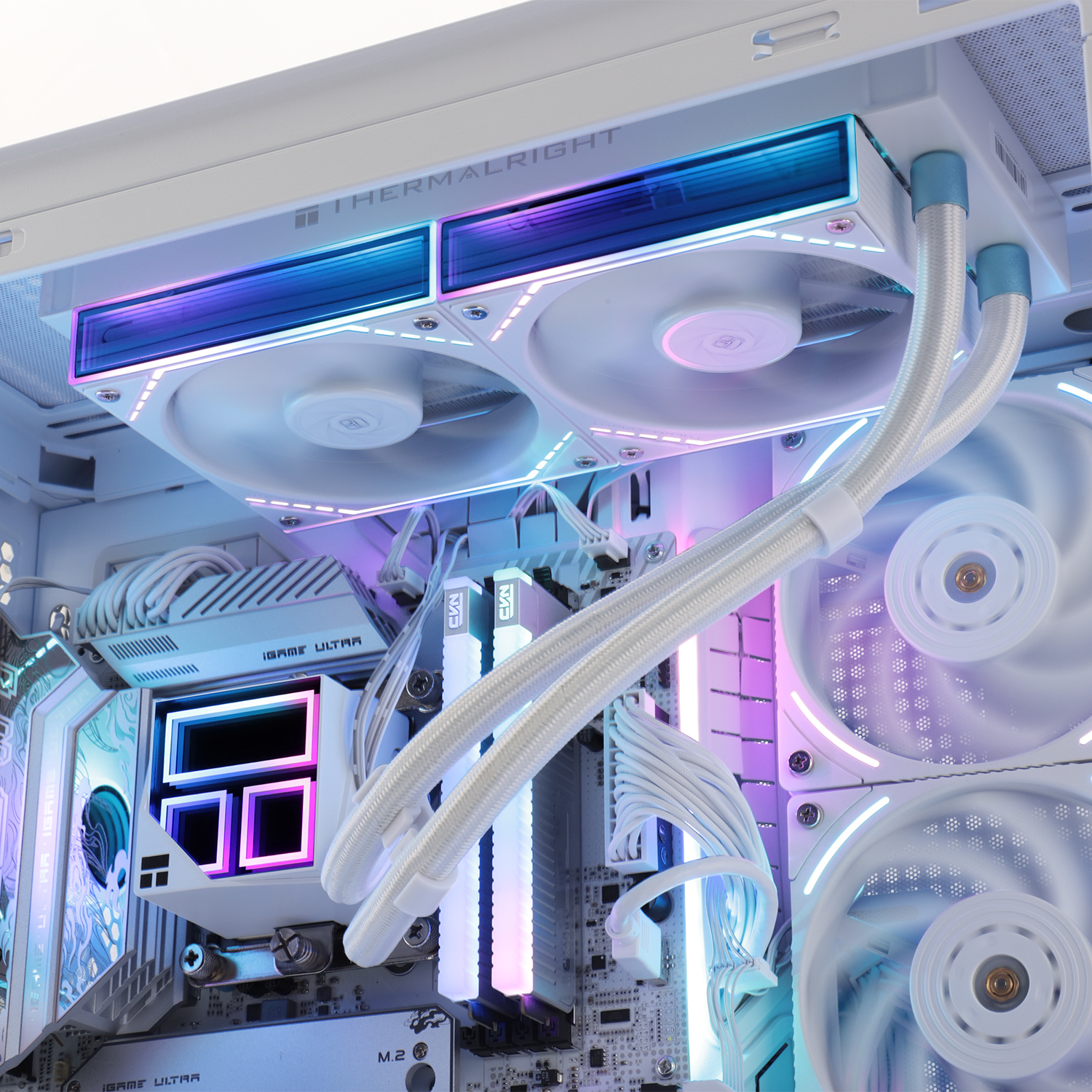 Picture of Thermalright Frozen Infinity 240 White Liquid CPU Cooler – AIO CPU Water Cooler with Dual PWM Fans and Infinity Mirror ARGB