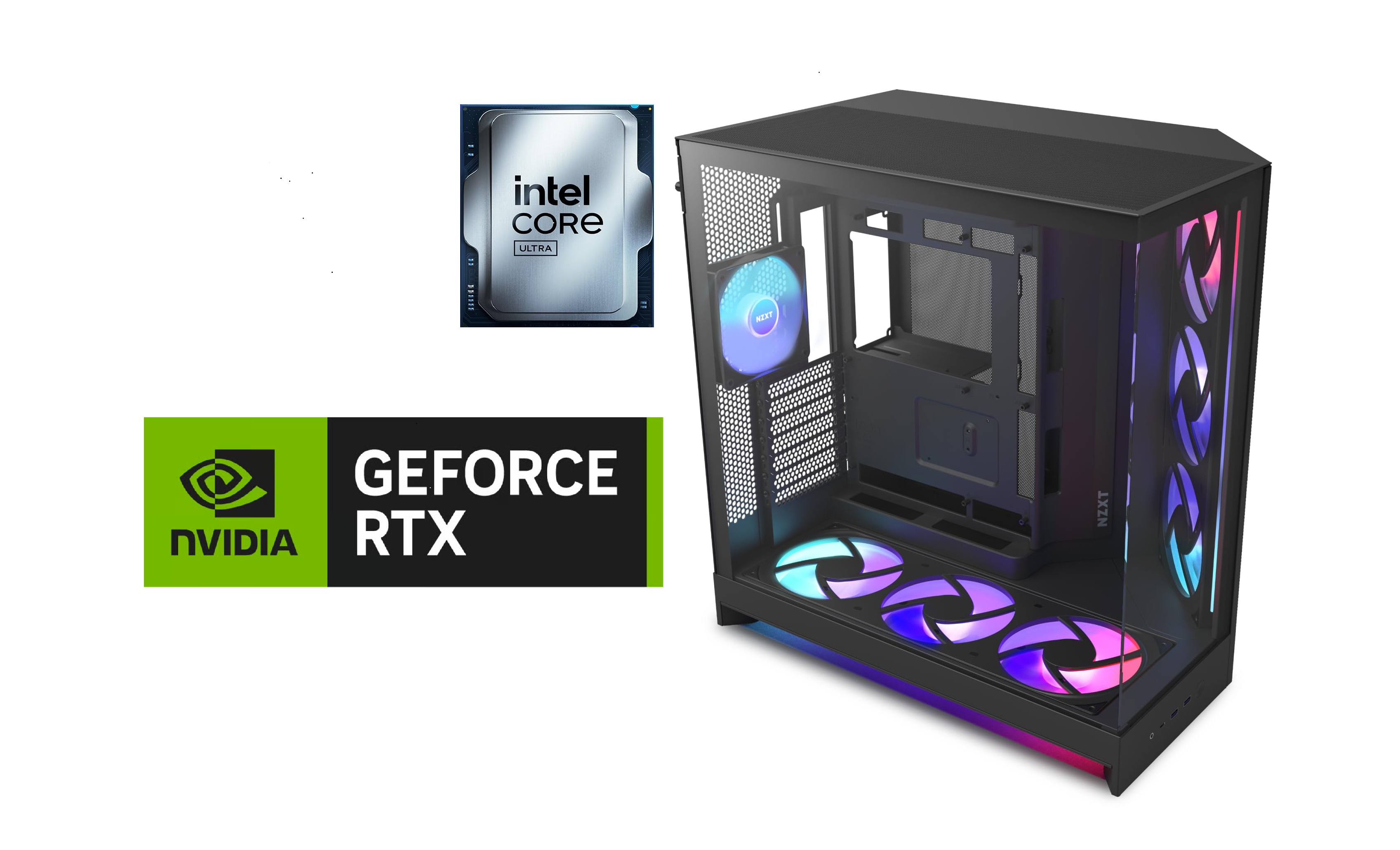 Picture of Custom Gaming PC – Intel Ultra 9 RTX 5080, NZXT H9 Flow RGB Black, 32GB DDR5, 1TB NVMe