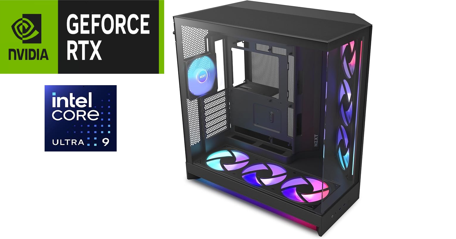 Picture of Custom Gaming PC – NZXT H9 Flow RGB Black, Intel Core Ultra 9, RTX 5090, 32GB DDR5, 1TB NVMe, 1650W Platinum