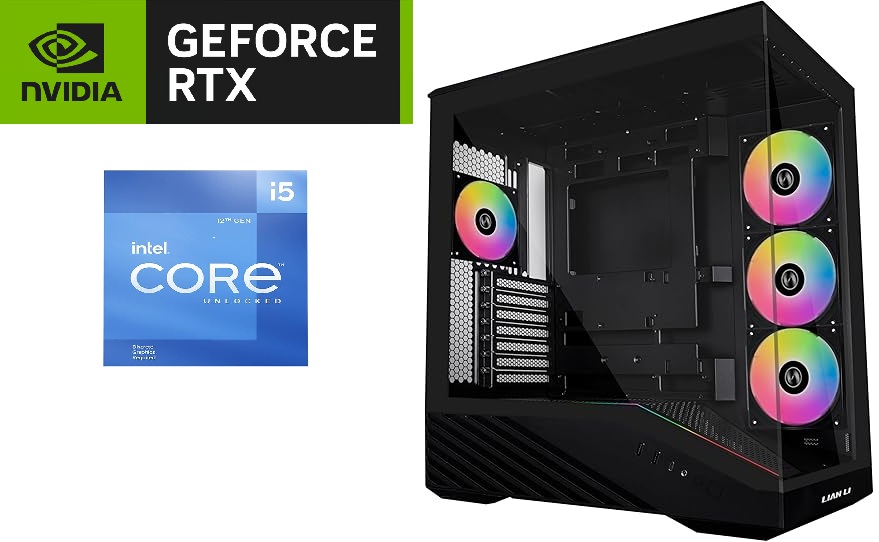Picture of Custom Gaming PC – Lian Li V100R, Intel i5-12400F, RTX 5060, 16GB DDR5, 1TB NVMe