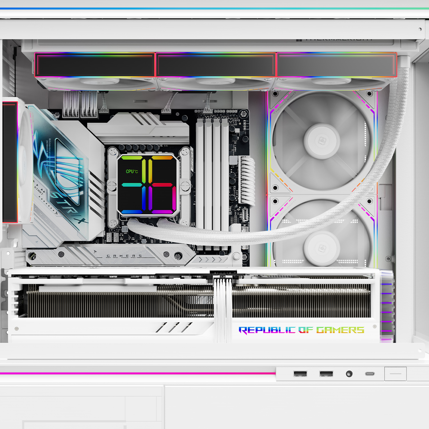 صورة لـ  ثيرمالرايت ماجيك كيوب 360 مع تبريد سائل ومع إضاءة ARGB - أبيض