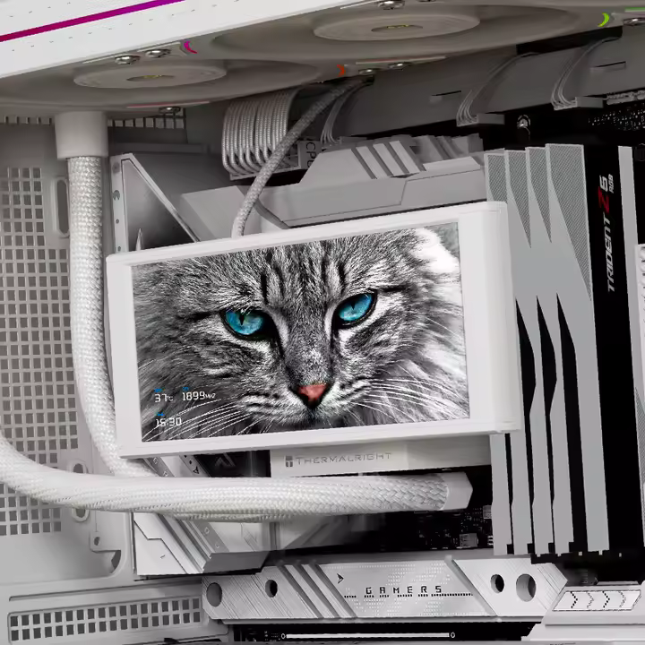 صورة لـ  ثيرمالرايت تروفيّو فيجن 360 مبرد سائل للمعالج أبيض مع شاشة LCD