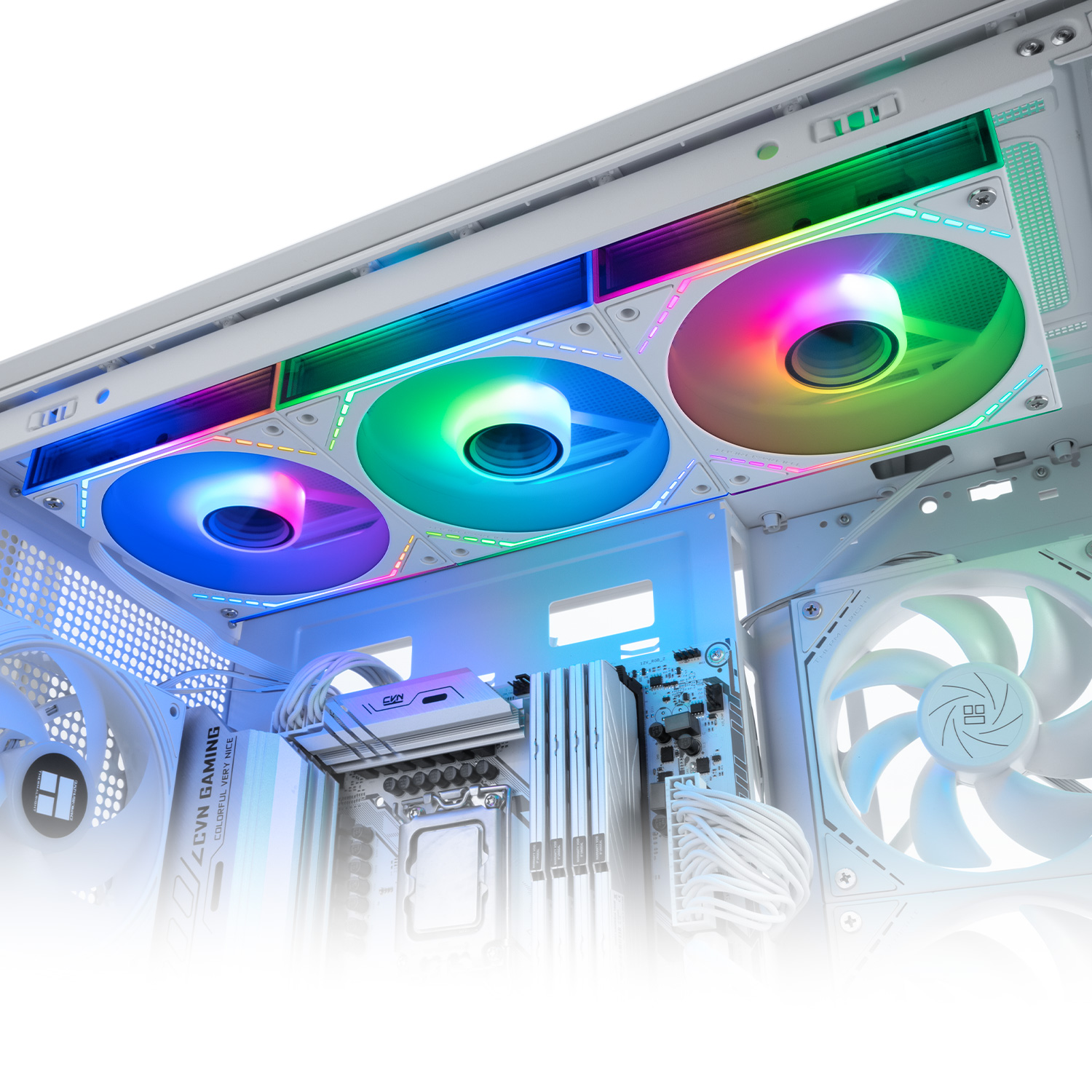 Picture of Thermalright TL-M12QW-S X3 120mm ARGB Daisy-Chain Infinity Mirror Case Fans – 3 Pack (White)