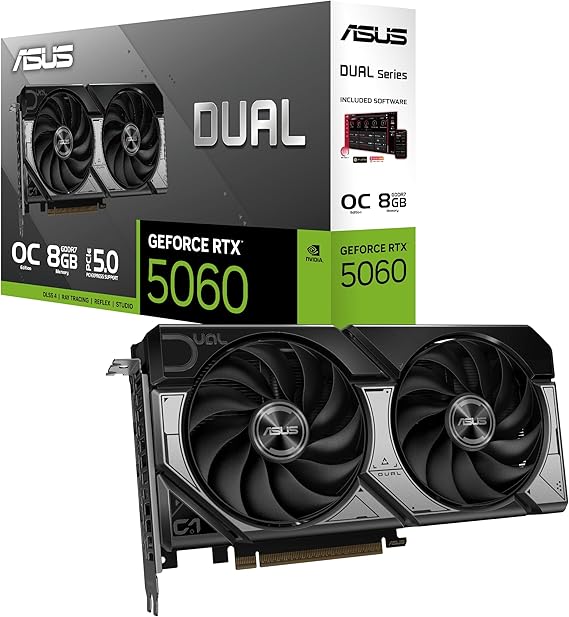 Picture of ASUS DUAL GeForce RTX 5060 8GB GDDR7 OC Graphics Card