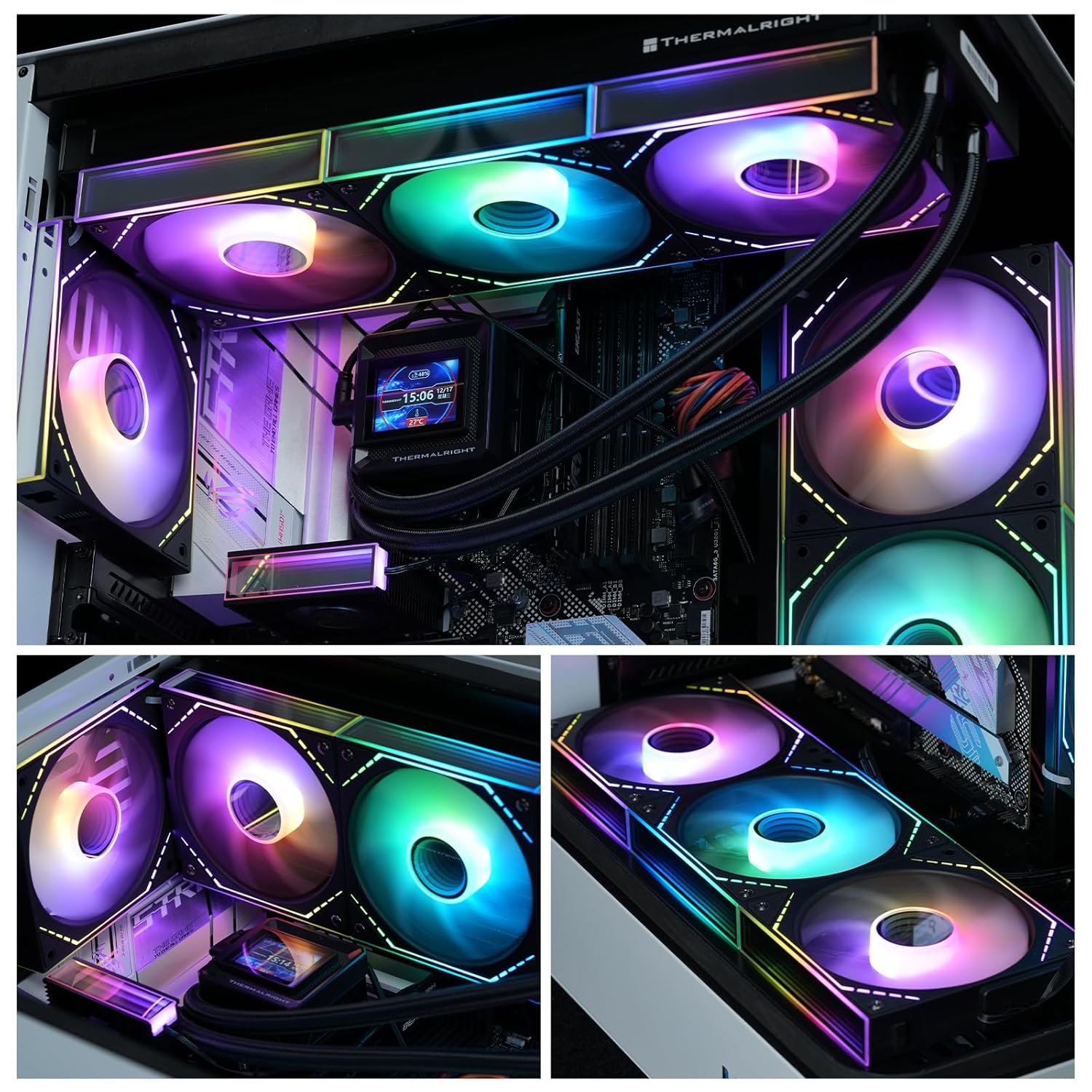 Picture of Thermalright TL-M12QR-S X3 120mm Reverse Blade ARGB Daisy-Chain PC Case Fans – Infinity Mirror Lighting (3-Pack)