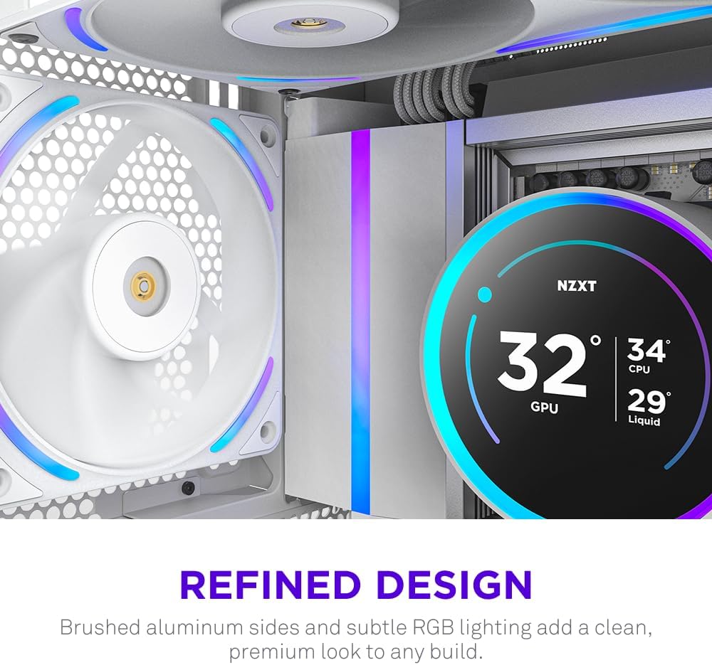 Picture of مروحة NZXT F120X عالية الأداء 120 مم RGB PWM باللون الأبيض – تدفق هواء وضغط عالي