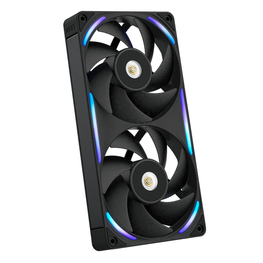 Picture of مروحة NZXT F240X بإطار واحد 240 مم (مروحتان 120 مم) RGB PWM – تدفق هواء وضغط ثابت عالي، سماكة 30 مم، أسود