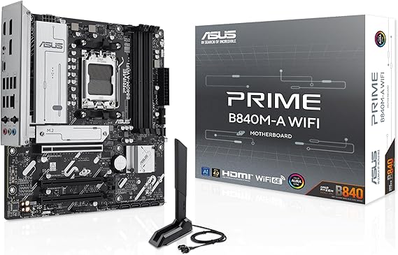 Picture of ASUS Prime B840M-A WiFi Motherboard (AM5, DDR5, mATX)