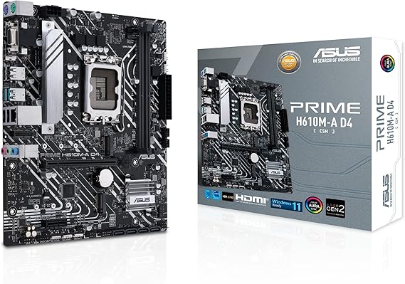 Picture of ASUS Prime H610M-A D4-CSM Intel LGA1700 Micro-ATX Motherboard