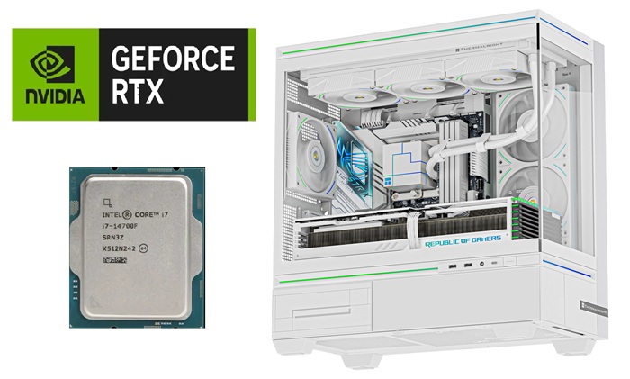Picture of White Gaming PC Intel Core i7 14F ASUS Z790M RTX 5070 12GB 32GB DDR5 5600MTS 1TB NVMe Gen4 TR 360 Liquid Cooler White TL M10 Case White TL M12 Fans Windows 11 Pro 650W PSU