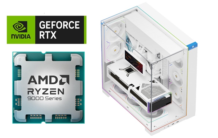 Picture of Gaming PC AMD Ryzen 7 9800X3D CPU ASUS X870 MOBO RTX 5070 Ti 16GB VGA 32GB DDR5 5600MTS 1TB NVMe Gen4 TR 360 LCD Liquid Cooler A70 ARGB White Case TR M12 Fans Windows 11 Pro 650W PSU