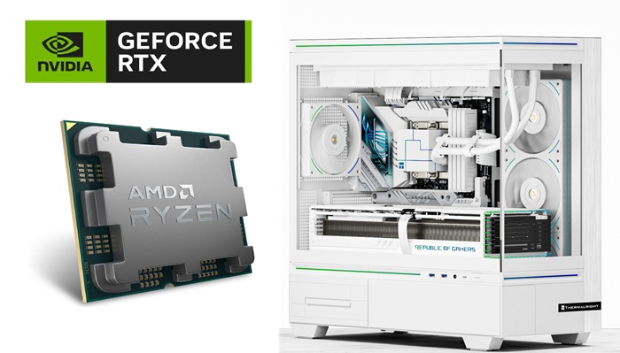 Picture of Gaming PC AMD Ryzen 5 7600 CPU ASUS A620M MOBO RTX 5060 8GB VGA 16GB DDR5 5600MTS 1TB NVMe Gen4 TR 240 Liquid Cooler TL M10 White Case TL M12 Fans Windows 11 Pro 600W PSU