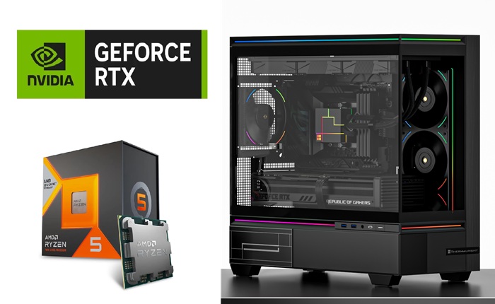 Picture of Gaming PC AMD Ryzen 5 7500X3D CPU ASUS A620M MOBO RTX 5060 8GB VGA 16GB DDR5 5600MTS 1TB NVMe Gen4 TR 240 Liquid Cooler TL M10 Black Case TL M12 Fans Windows 11 Pro 650W PSU