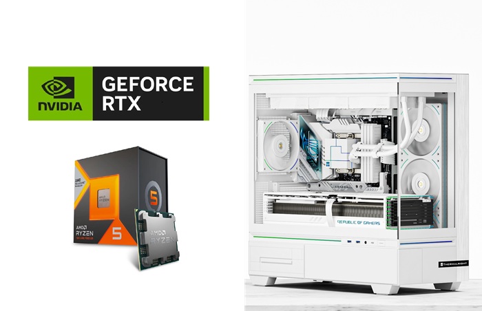 Picture of Gaming PC AMD Ryzen 5 7500X3D CPU ASUS A620M MOBO RTX 5060 8GB VGA 16GB DDR5 5600MTS 1TB NVMe Gen4 TR 240 Liquid Cooler TL M10 White Case TL M12 Fans Windows 11 Pro 650W PSU
