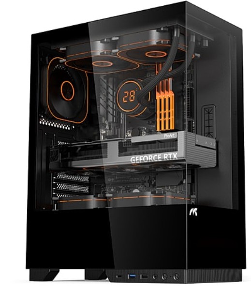 Picture of Tortox Nimbus Tempered Glass ATX/M-ATX/ITX Gaming PC case with 3 ARGB Fans Black