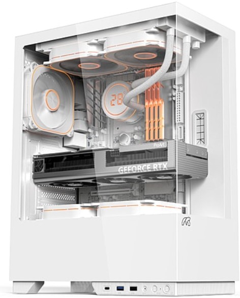 Picture of Tortox Nimbus Tempered Glass ATX/M-ATX/ITX Gaming PC case with 3 ARGB Fans White