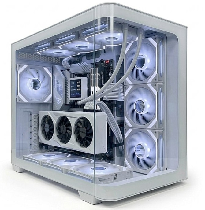 Picture of Tortox Curvo Gaming PC Case - ATX/M-ATX/ITX Support, 7 * 120mm ARGB Fans White