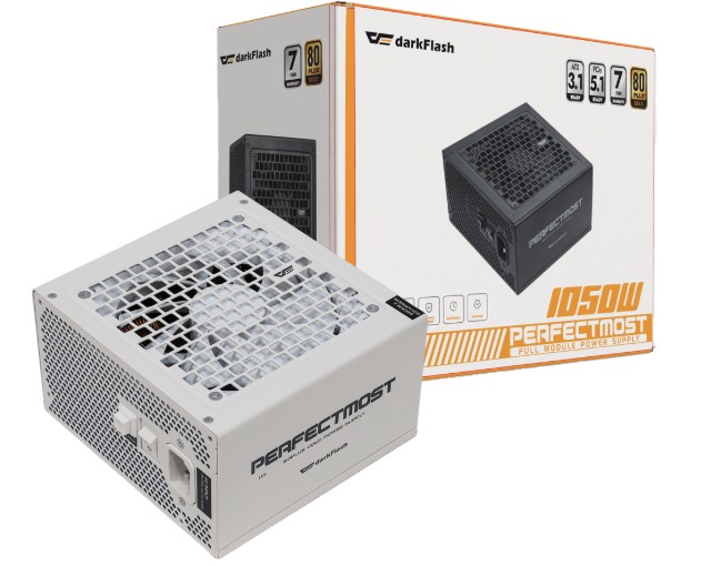 Picture of darkFlash PMT1050 White 1050W ATX 3.1 80 PLUS Gold Fully Modular Power Supply