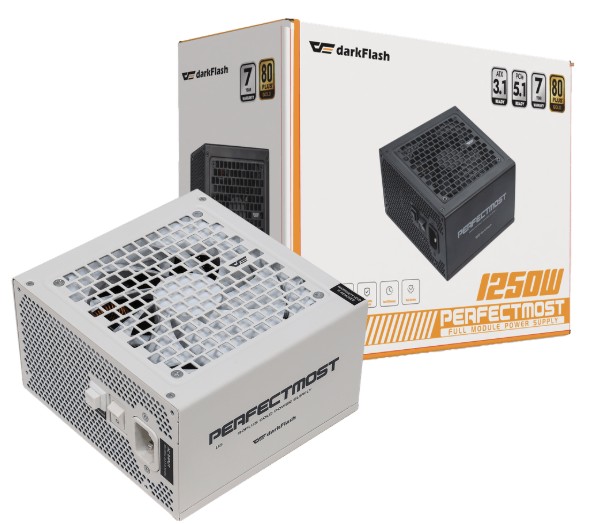 Picture of darkFlash PMT1250 White 1250W ATX 3.1 PCIe 5.1 80 PLUS Gold Fully Modular Power Supply
