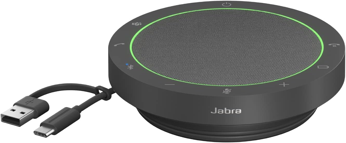 Picture of Jabra Speak2 55 Wireless Bluetooth Speakerphone – 4 Noise-Cancelling Mics, 50mm Full-Range Speaker, Wideband Audio, MS Teams Certified, Dark Grey