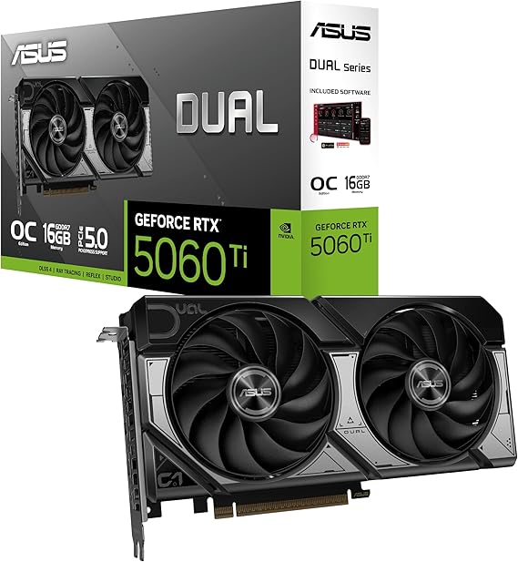 Picture of ASUS Dual GeForce RTX 5060 Ti 16GB GDDR7 Graphics Card
