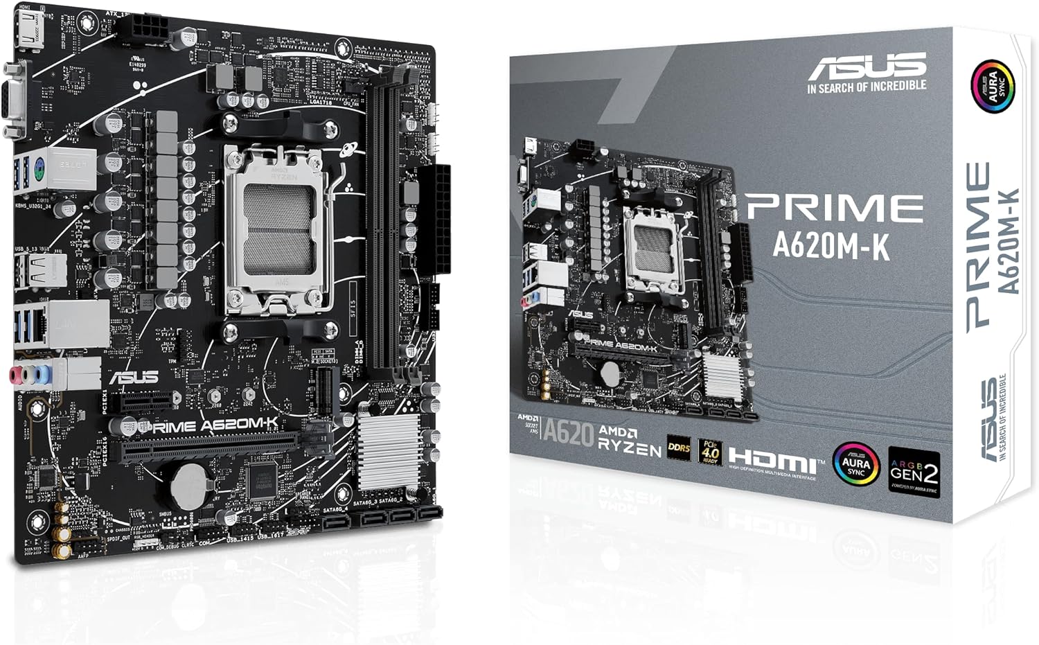 Picture of ASUS PRIME A620M-K AMD AM5 Micro-ATX Motherboard DDR5