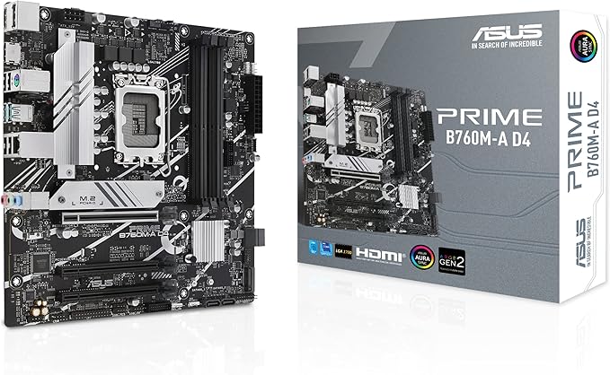 Picture of ASUS PRIME B760M-A D4-CSM Motherboard (Intel LGA1700, DDR4, mATX)